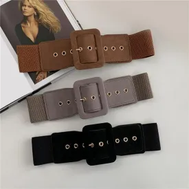 Simple All-match Women's Belt Elastic Wide Belt Coat Belt