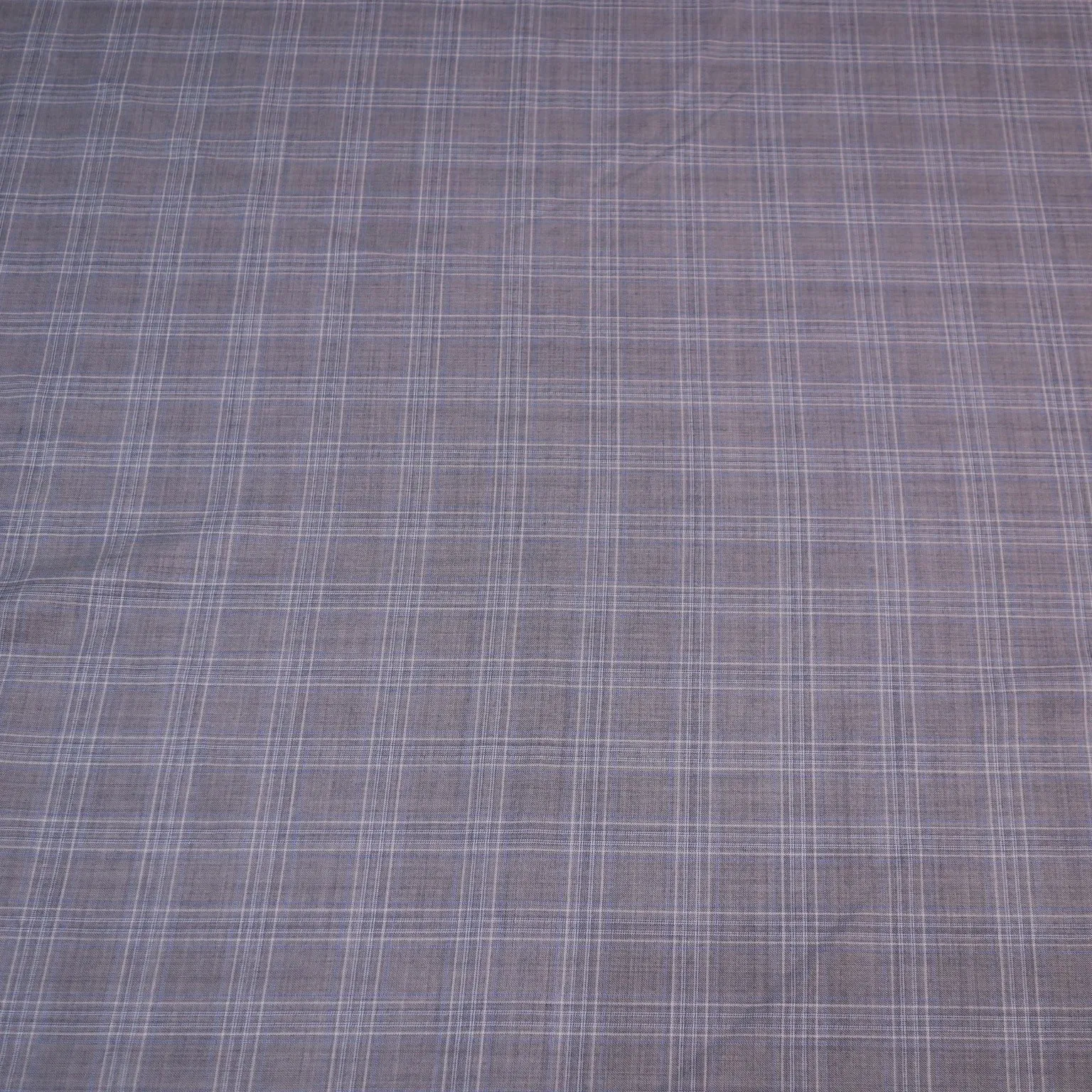 2 YDS Light Gray with Blue Accents Glen Check Loro Piana Summer Tasmanian Super 130's Wool & Silk 600 Fabric