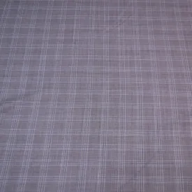 2 YDS Light Gray with Blue Accents Glen Check Loro Piana Summer Tasmanian Super 130's Wool & Silk 600 Fabric