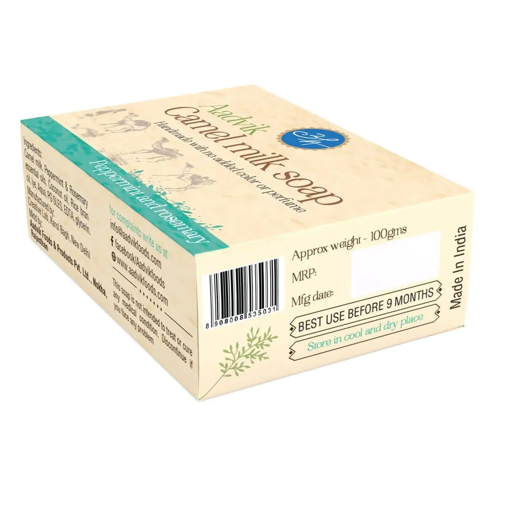 Aadvik Camel Milk Soap - Peppermint & Rosemary Essential Oil