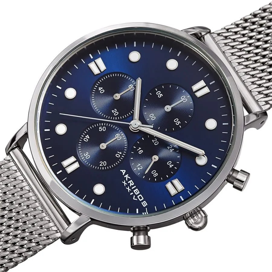 Akribos Xxiv Quartz Blue Dial Men's Watch AK1113SSBU