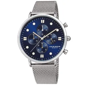 Akribos Xxiv Quartz Blue Dial Men's Watch AK1113SSBU