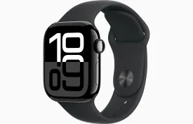 Apple Watch Series 10 GPS 42Mm Jet Black Aluminium Case, Black Sport Band, S/M