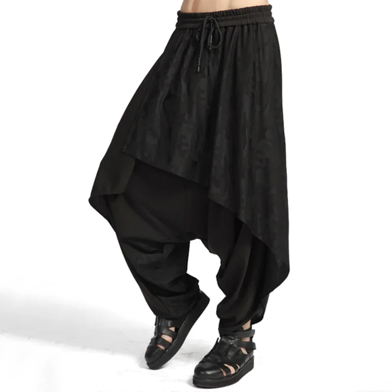 Asymmetric Baggy Drop Crotch Pants