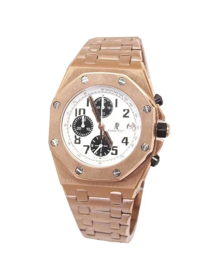 Audemars Piguet AP Offshore 42mm  White Dial Rose Gold Watch Bracelet