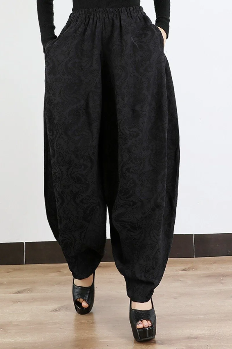 Babakud Loose Cotton Jacquard Harem Pants