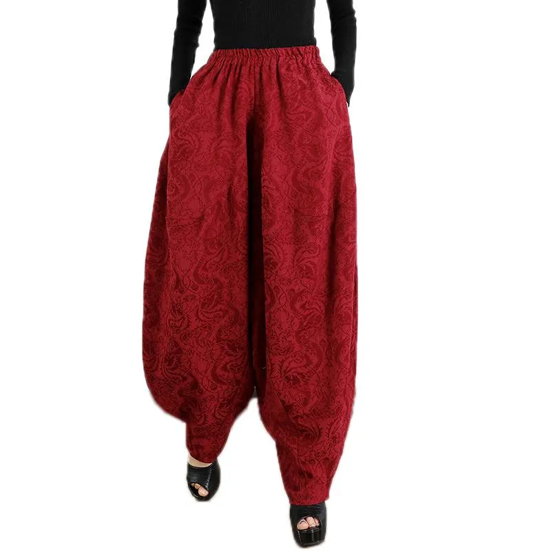 Babakud Loose Cotton Jacquard Harem Pants