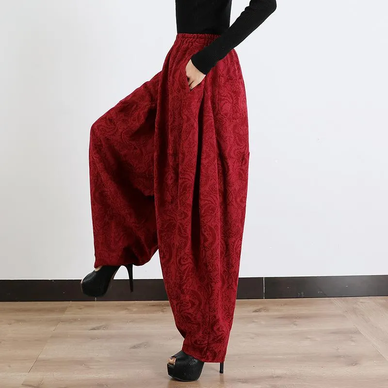 Babakud Loose Cotton Jacquard Harem Pants