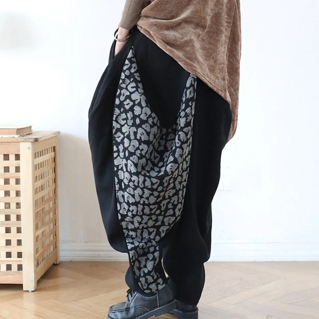 Babakud Women Winter Woolen Retro Harem Pants