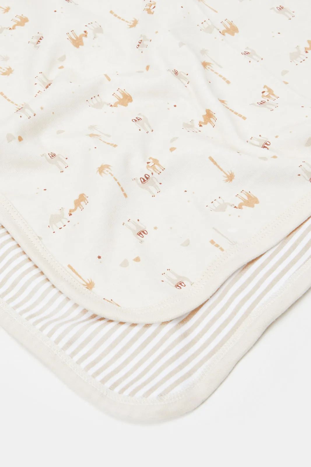 Baby Beige Reversible Jersey Blanket