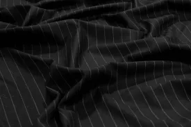 Black and Gray Pin Striped Italian Wool Suiting