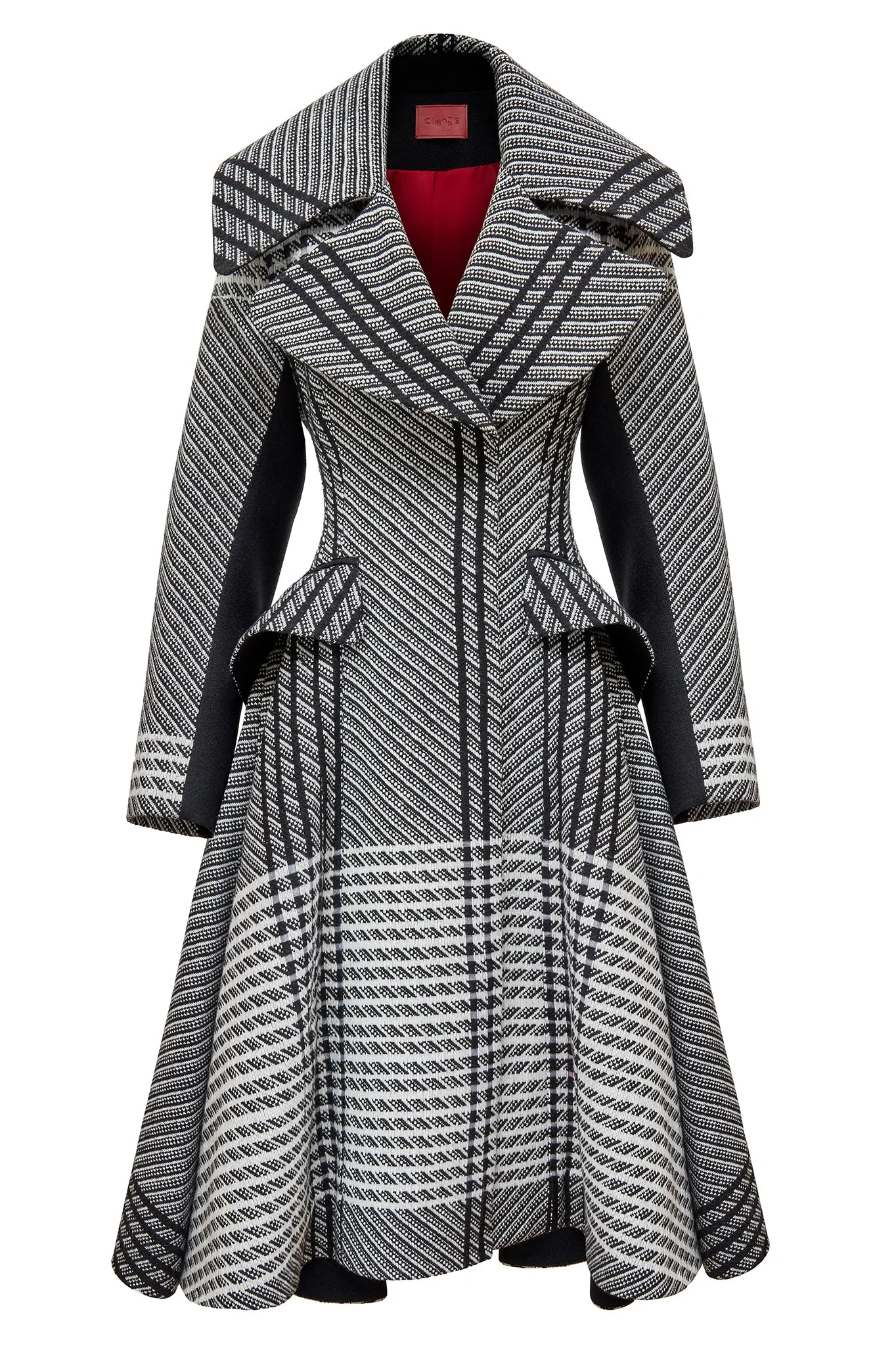 Black and White Hand Crafted Wool "Bram" Coat