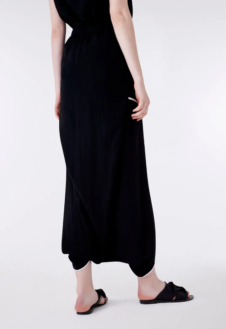 Black Linen Harem Trouser