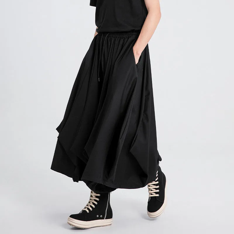 Black Loose Irregular Pants Hakama