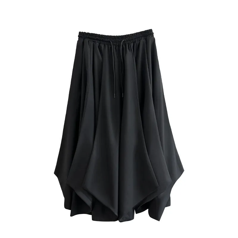 Black Loose Irregular Pants Hakama