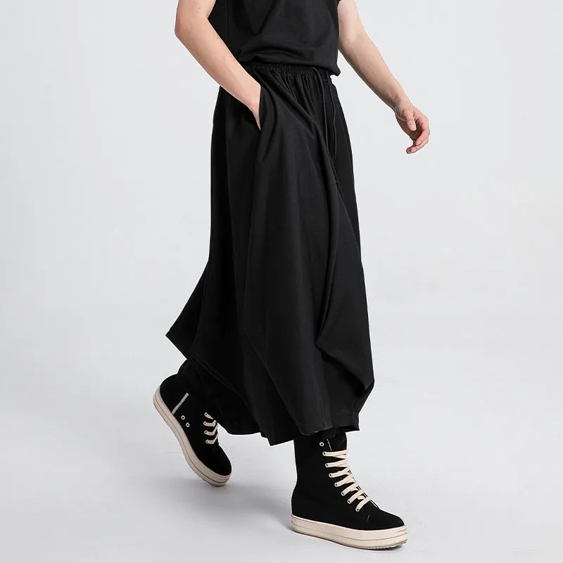 Black Loose Irregular Pants Hakama