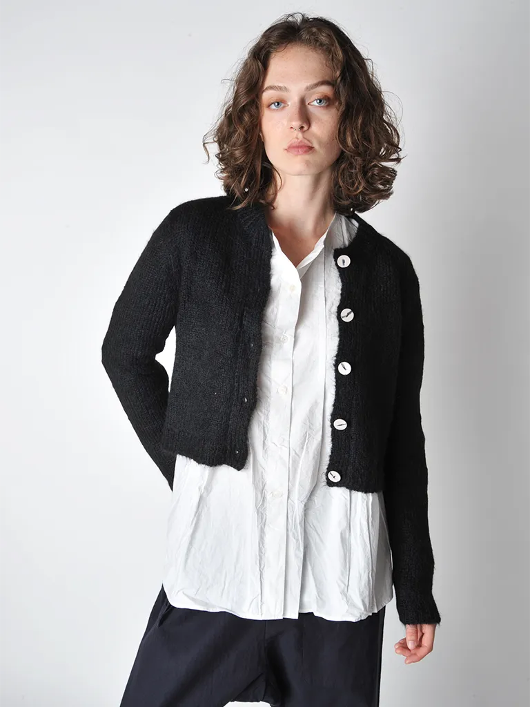 Black Wool Nickel Cardigan