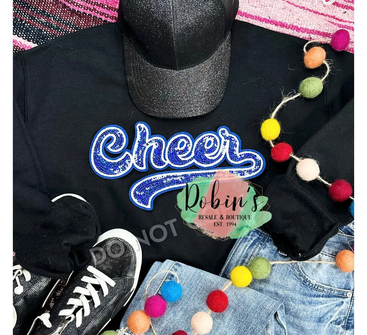 Blue Cheer Sequin Patch Sweatshirt