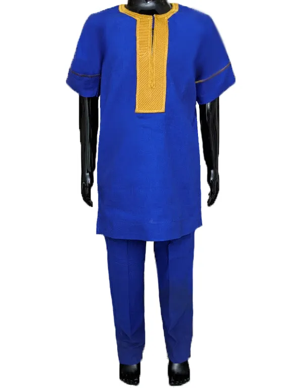 Blue Gold African Dashiki for Children Boys-Girls-DPC3774