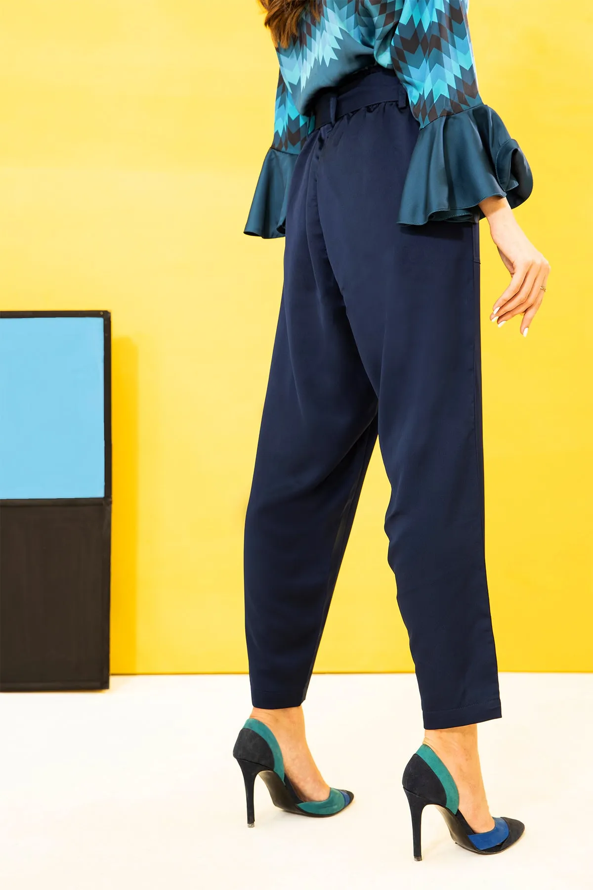 Blue Paper Bag Trouser -A21- WTR006R