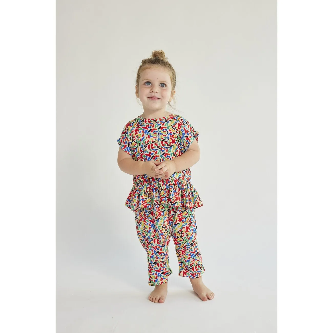 Bobo Choses Baby Confetti All Over Woven Harem Pants Baggy Multicolor