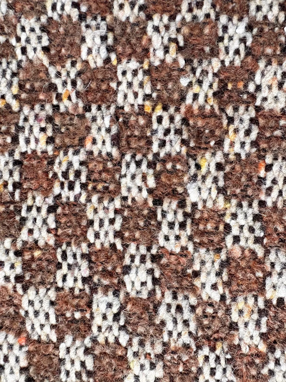 Brown Flecked Checkerboard Wool