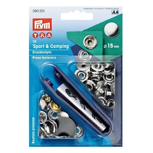 Cap Snap Fasteners, Sport, 15mm, Nickel