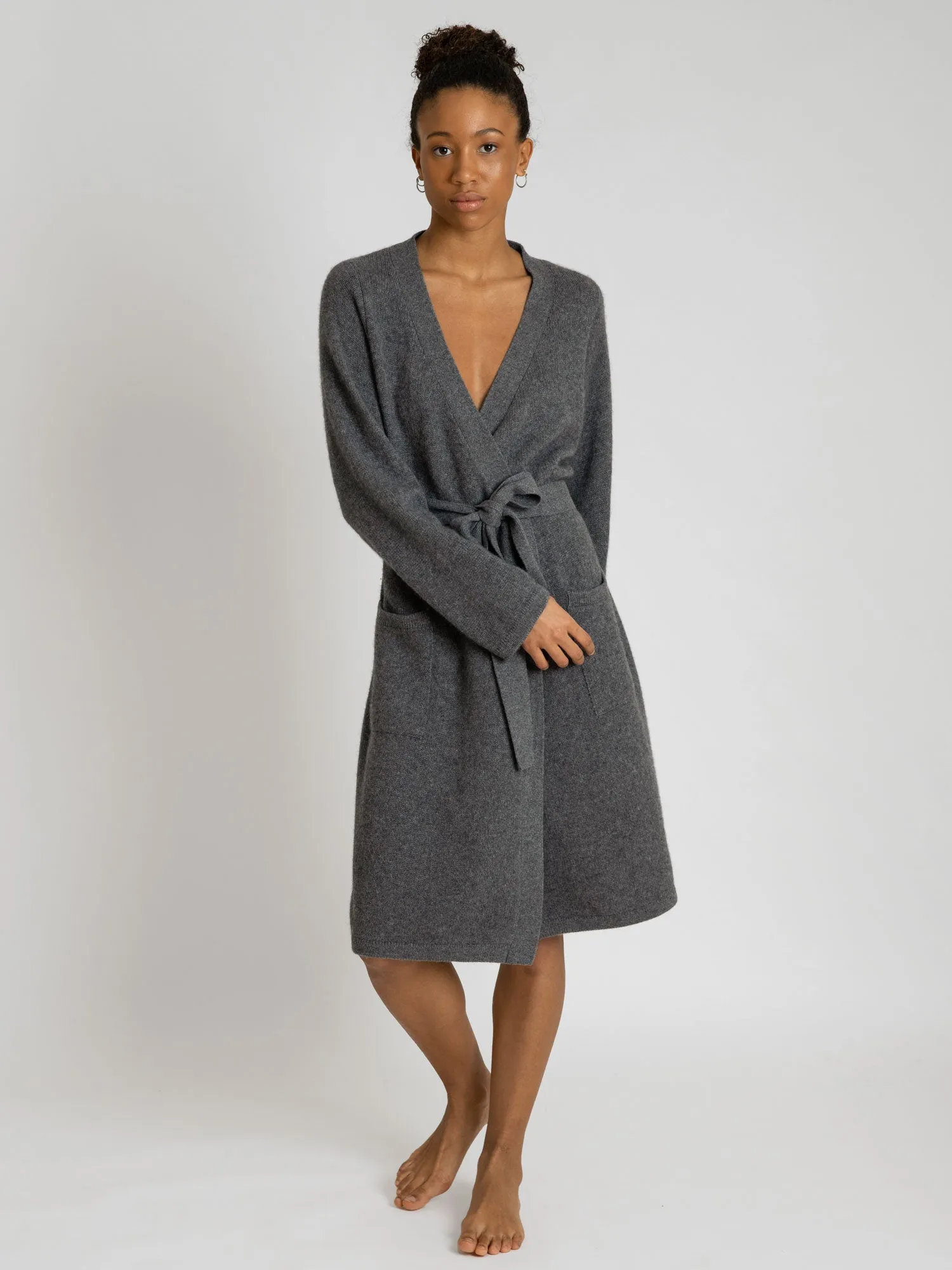 Cashmere robe "Lux"  - dark grey