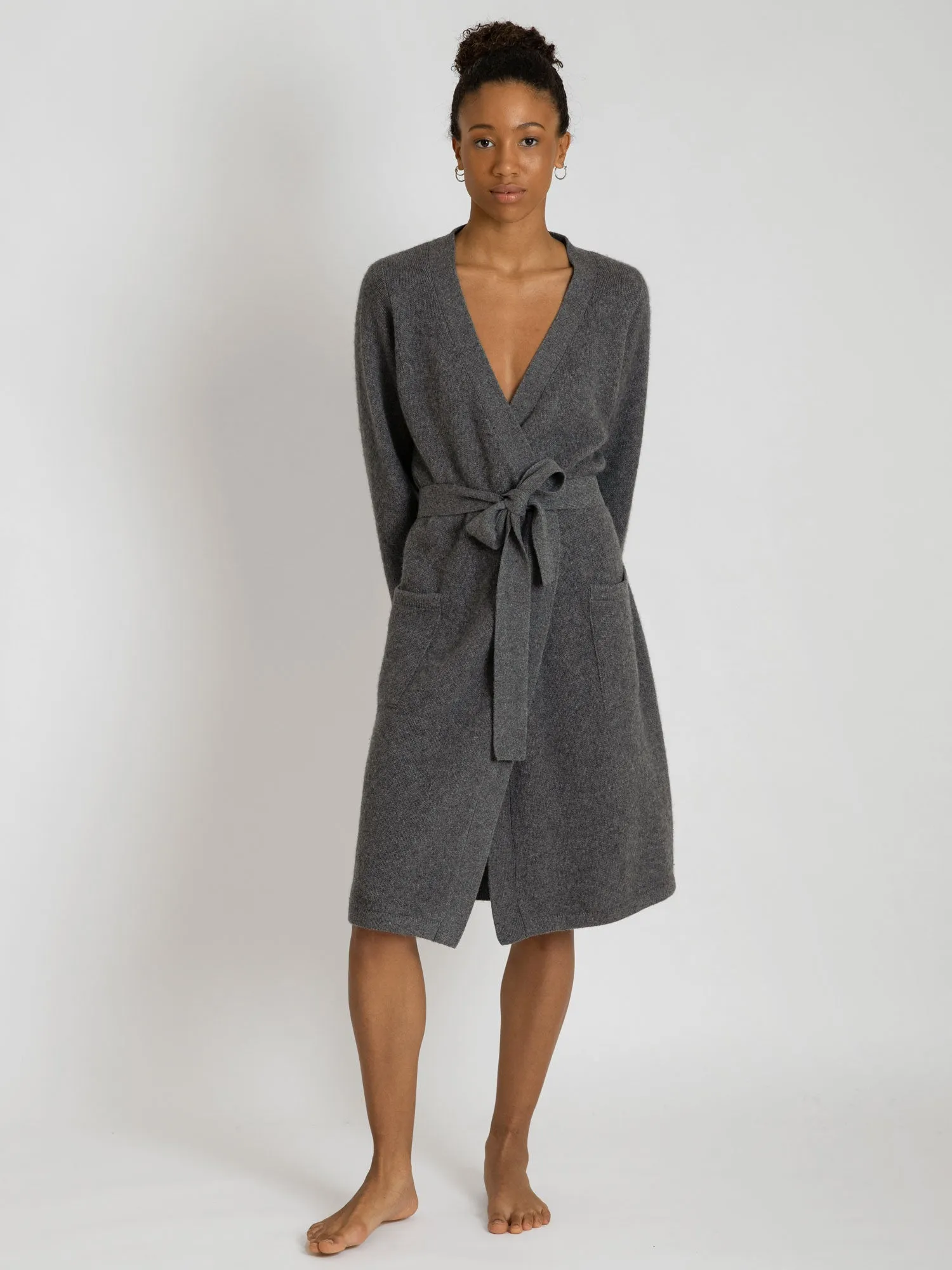 Cashmere robe "Lux"  - dark grey