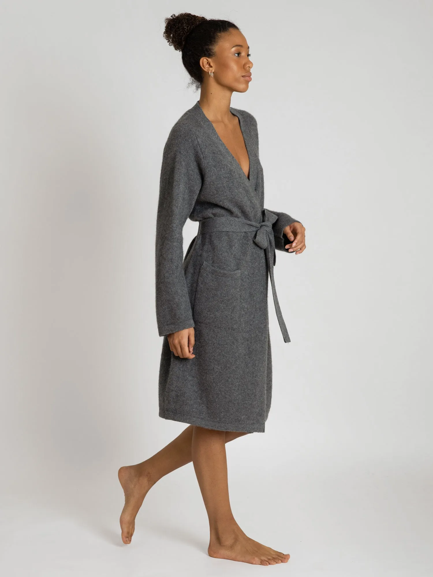 Cashmere robe "Lux"  - dark grey