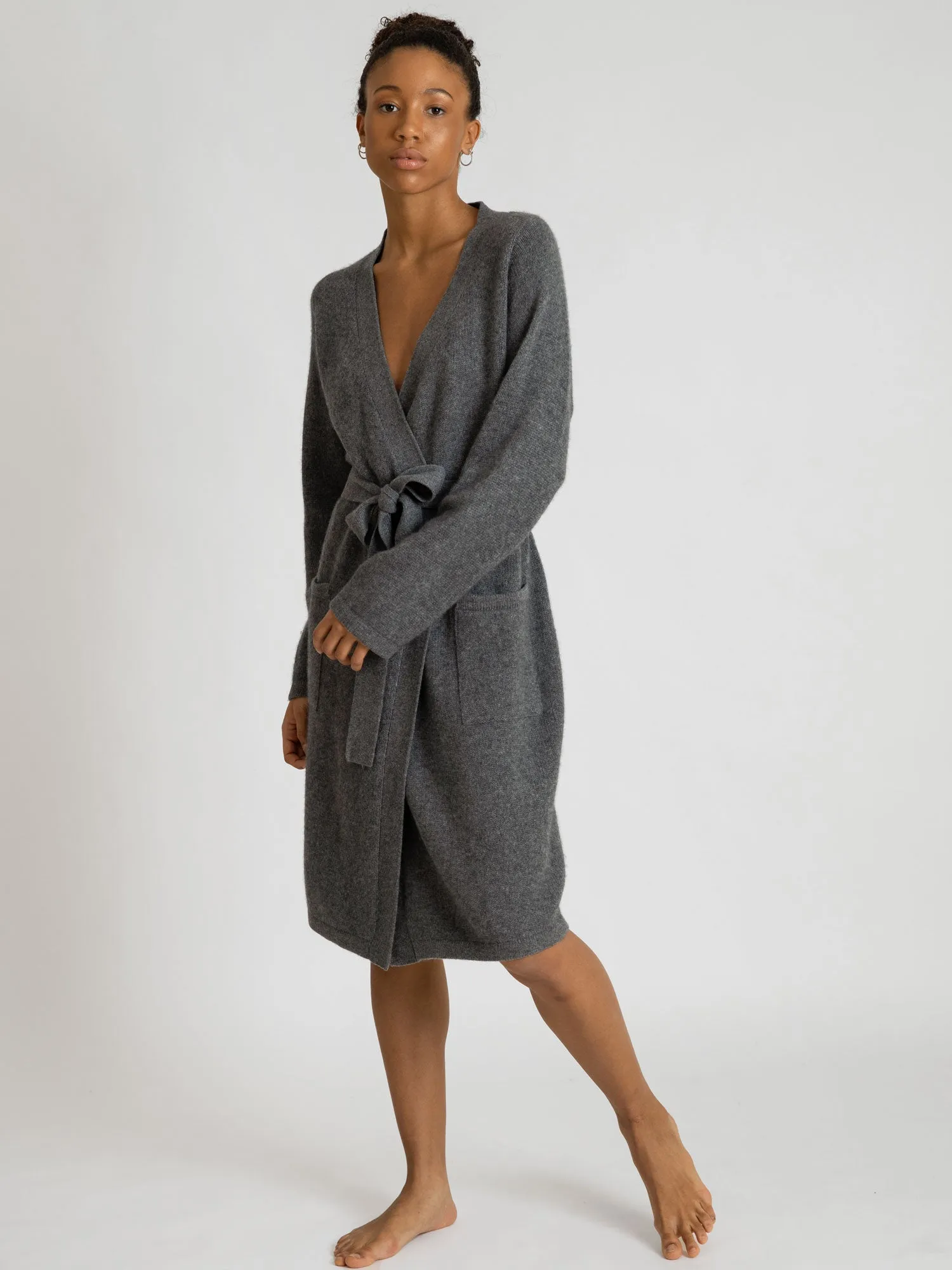 Cashmere robe "Lux"  - dark grey