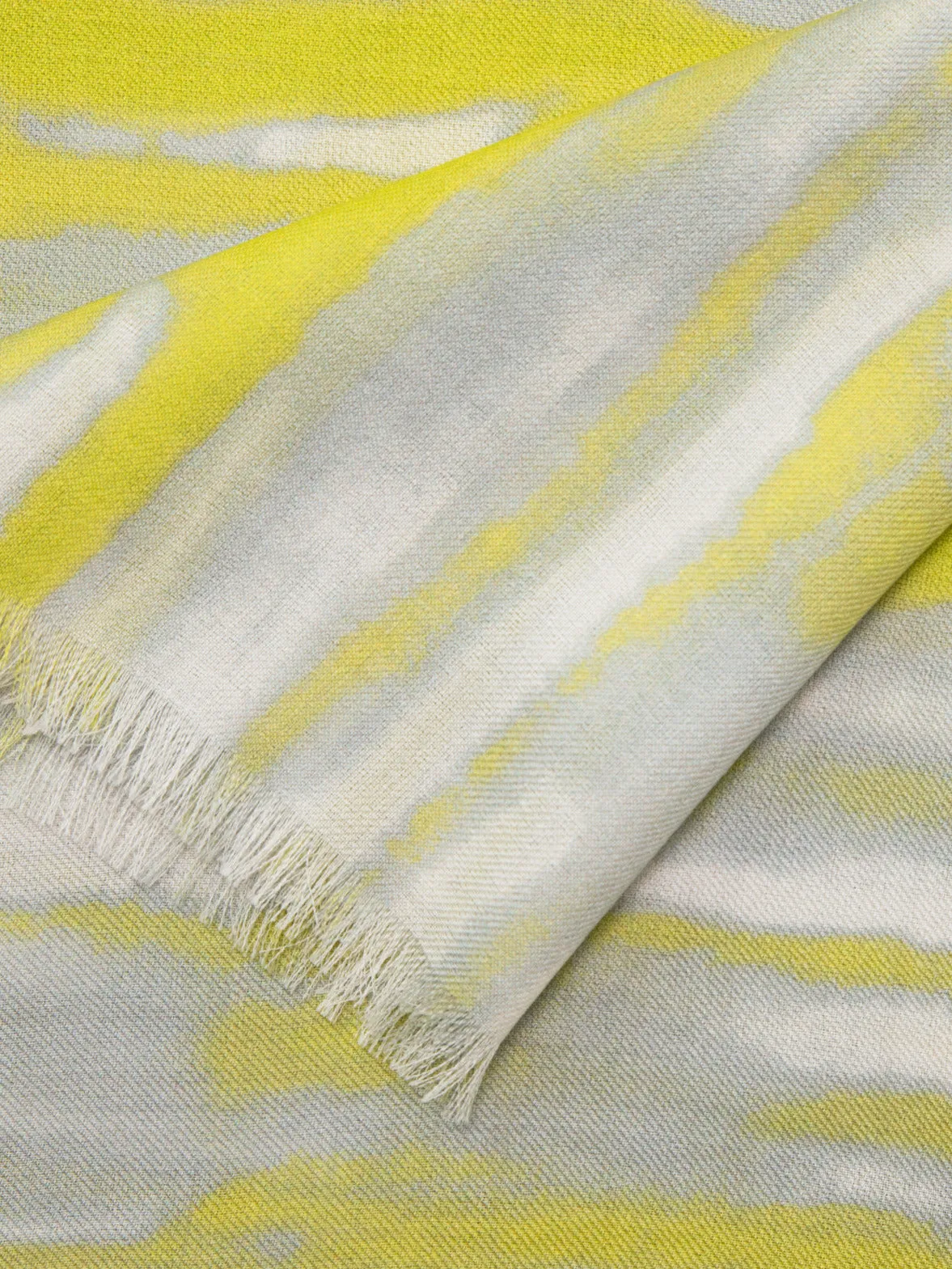 Cashmere Silk Scarf with Waterstripe Print