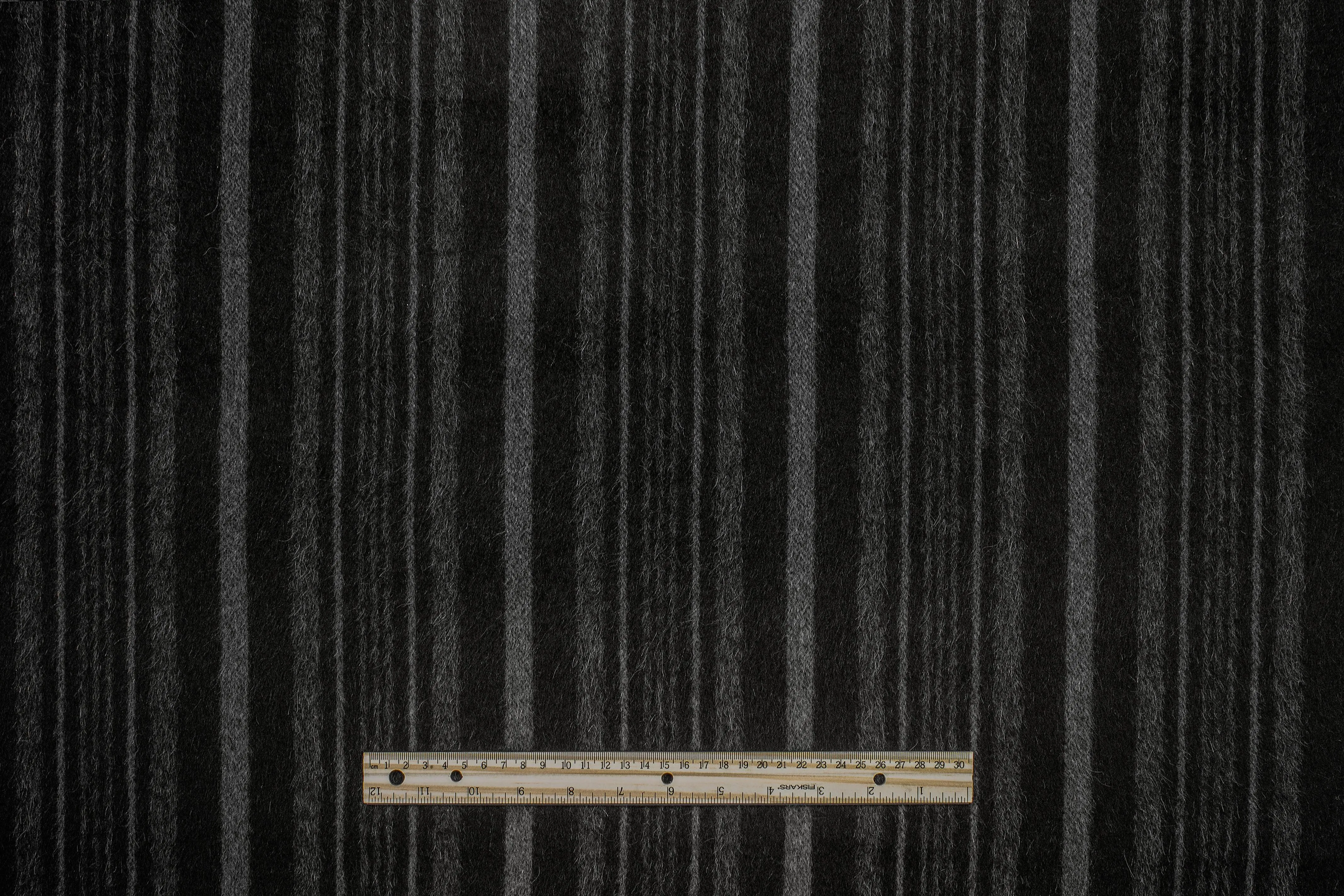 Charcoal Gray Striped Mohair Wool Coating