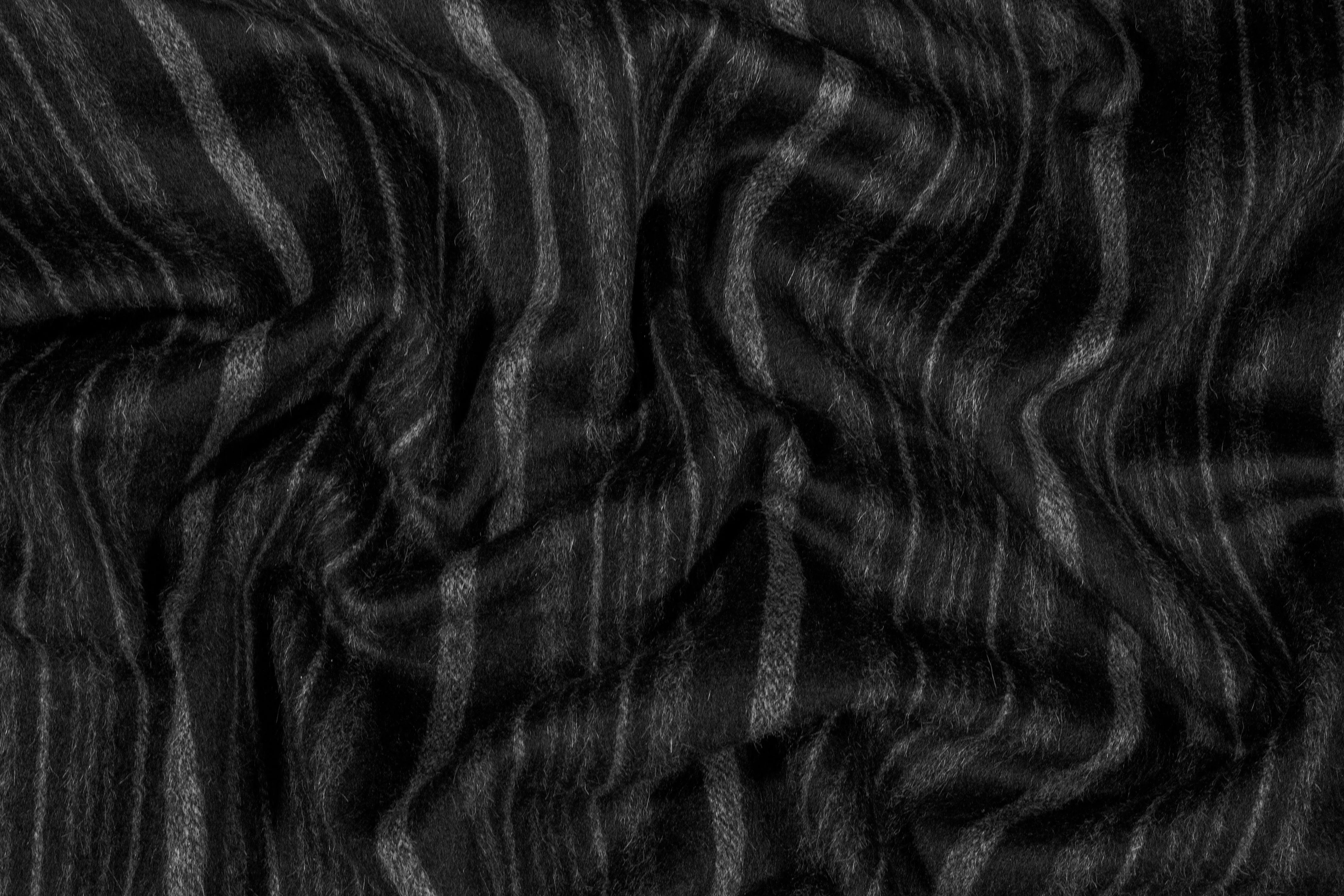 Charcoal Gray Striped Mohair Wool Coating