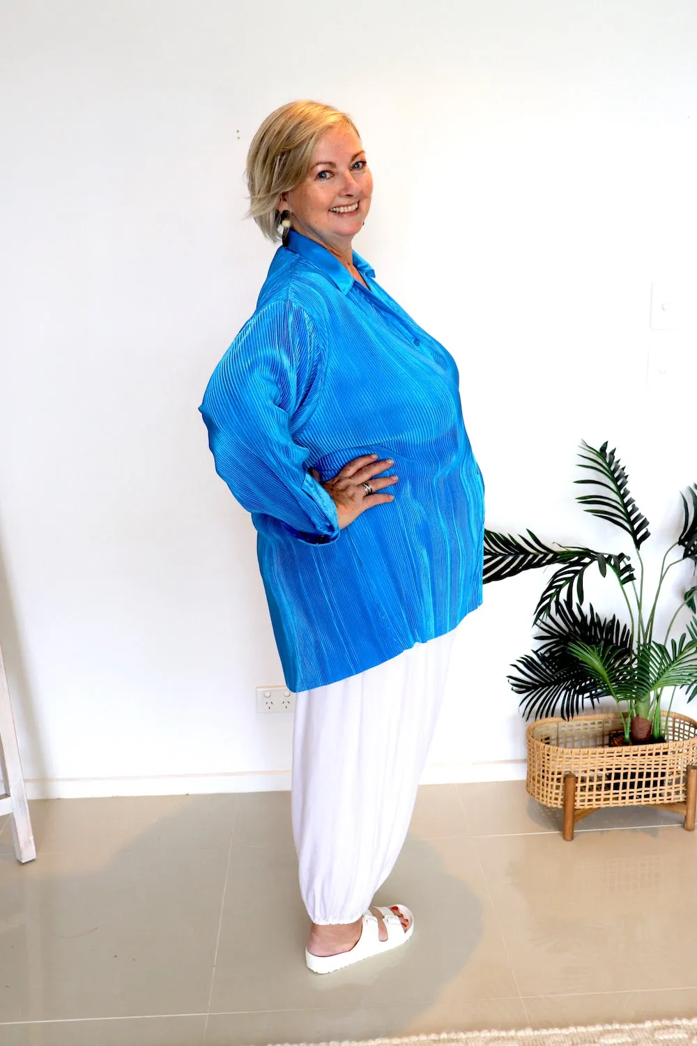 Charmaine Long Sleeve Top in Electric Blue