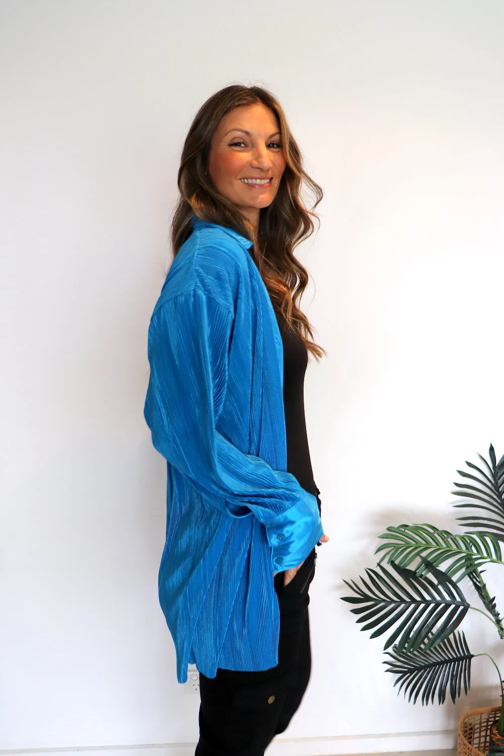 Charmaine Long Sleeve Top in Electric Blue