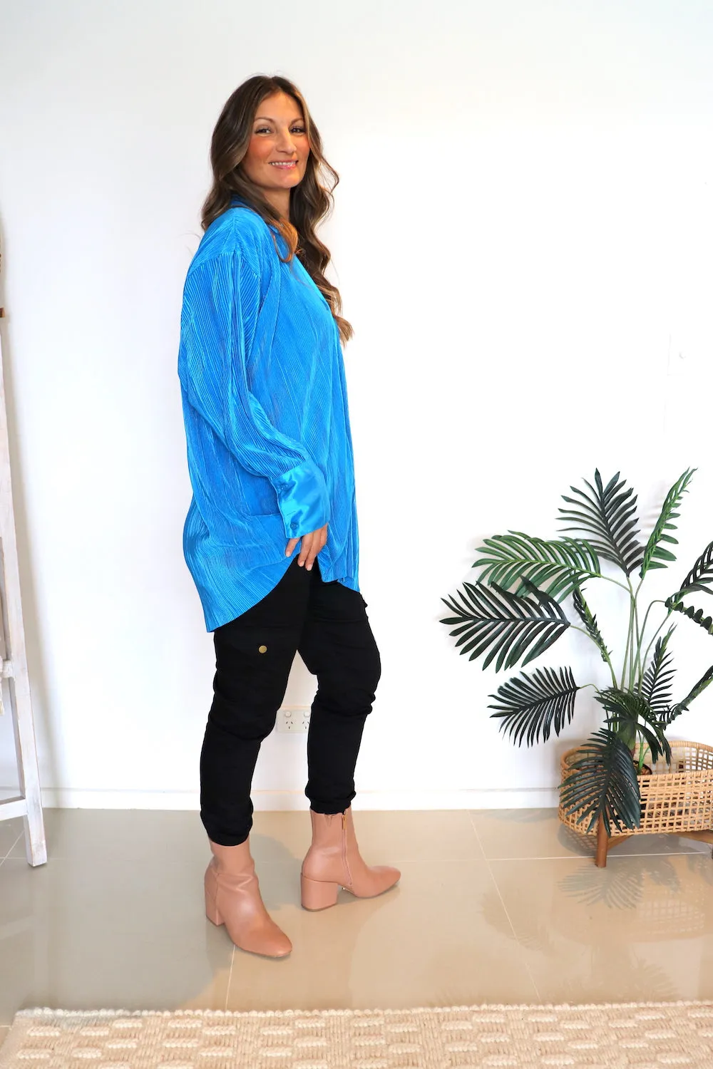 Charmaine Long Sleeve Top in Electric Blue