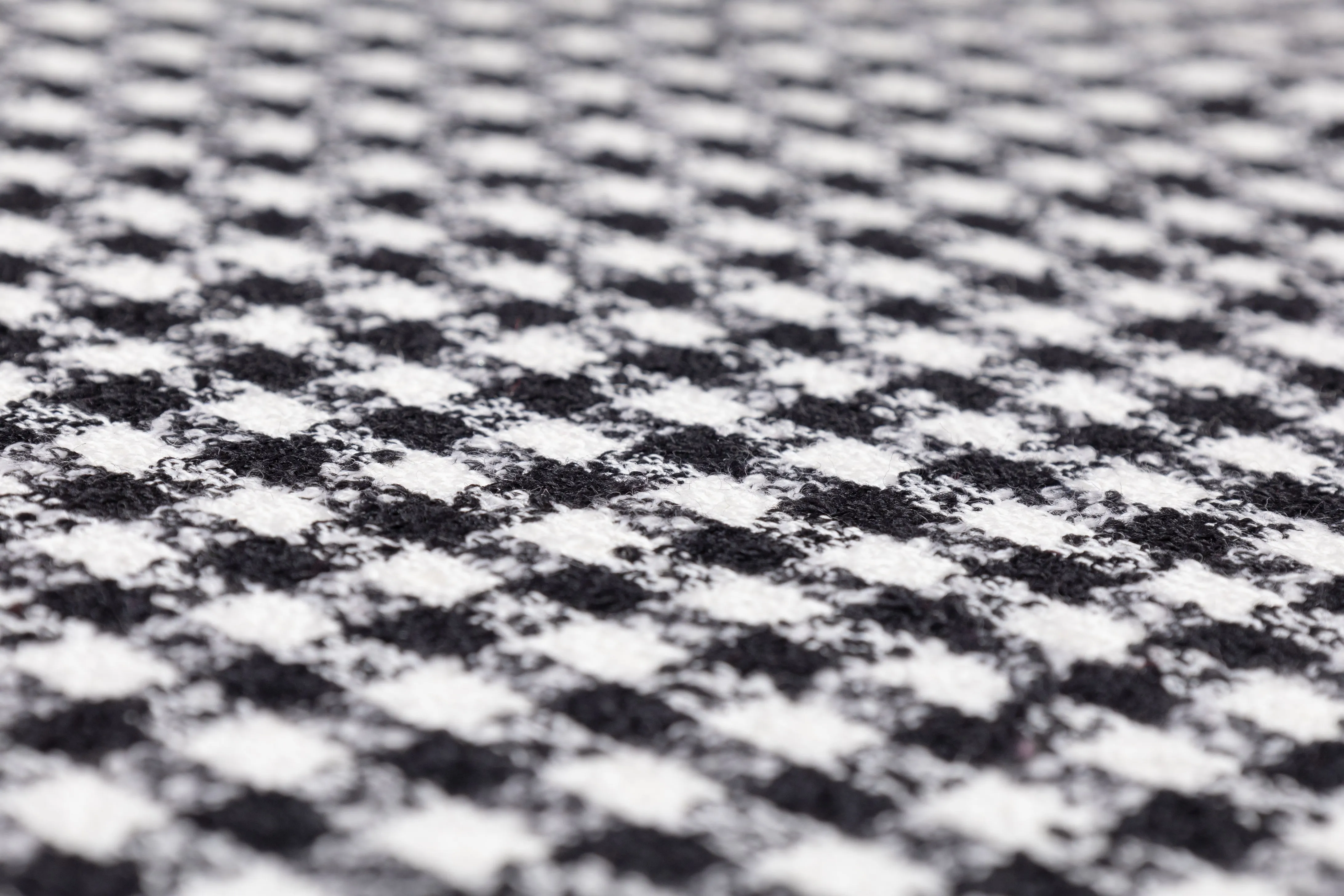 Checked Italian Wool Boucle Tweed - Black / White