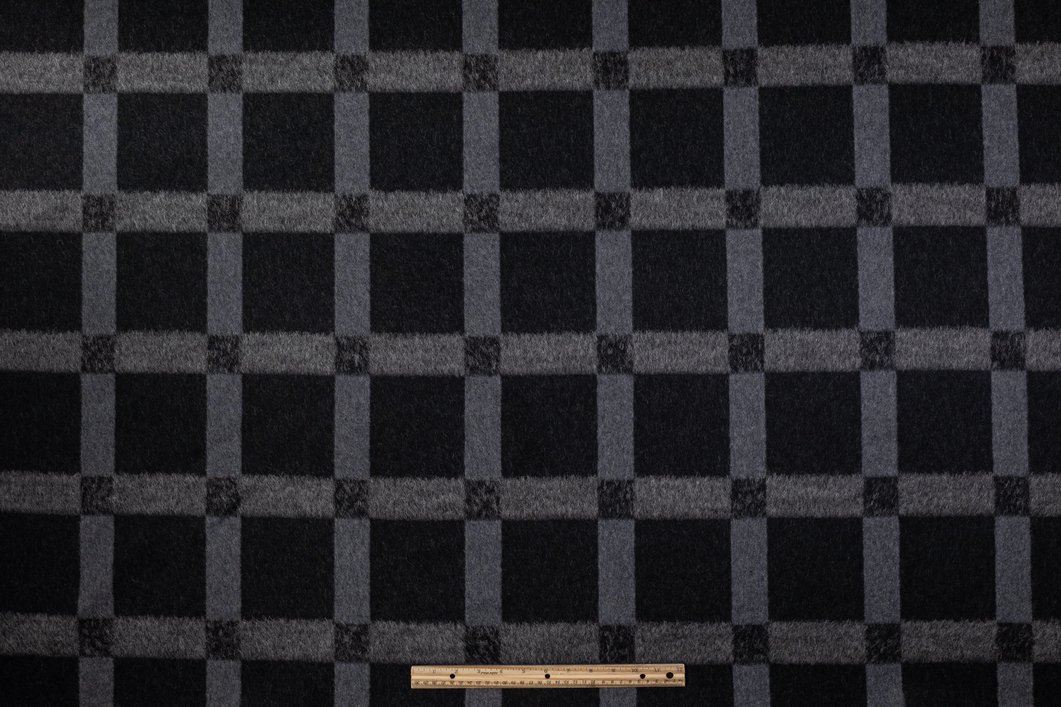 Checked Italian Wool Nylon Coating - Black / Gray