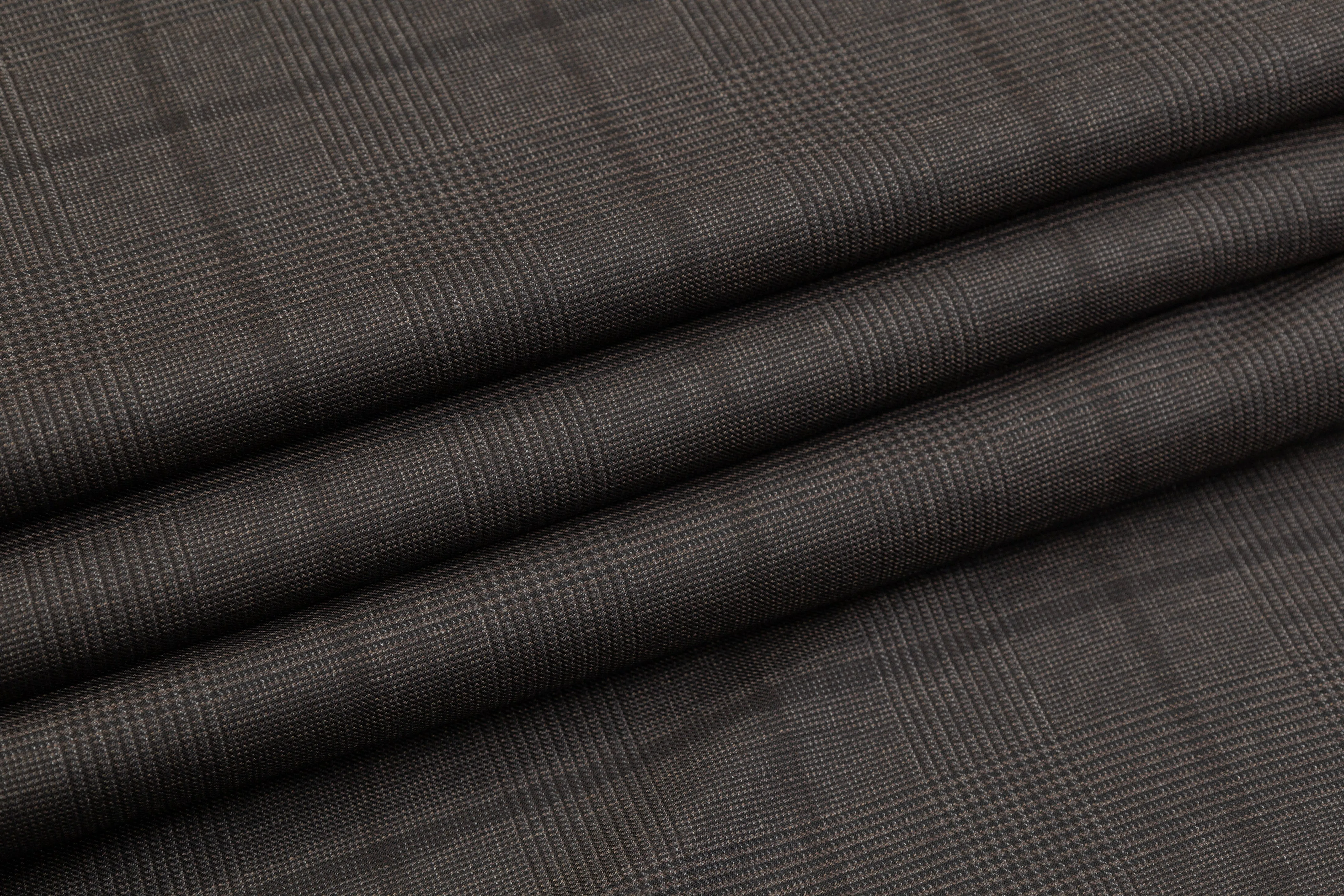 Checked Italian Wool Suiting - Charcoal Gray