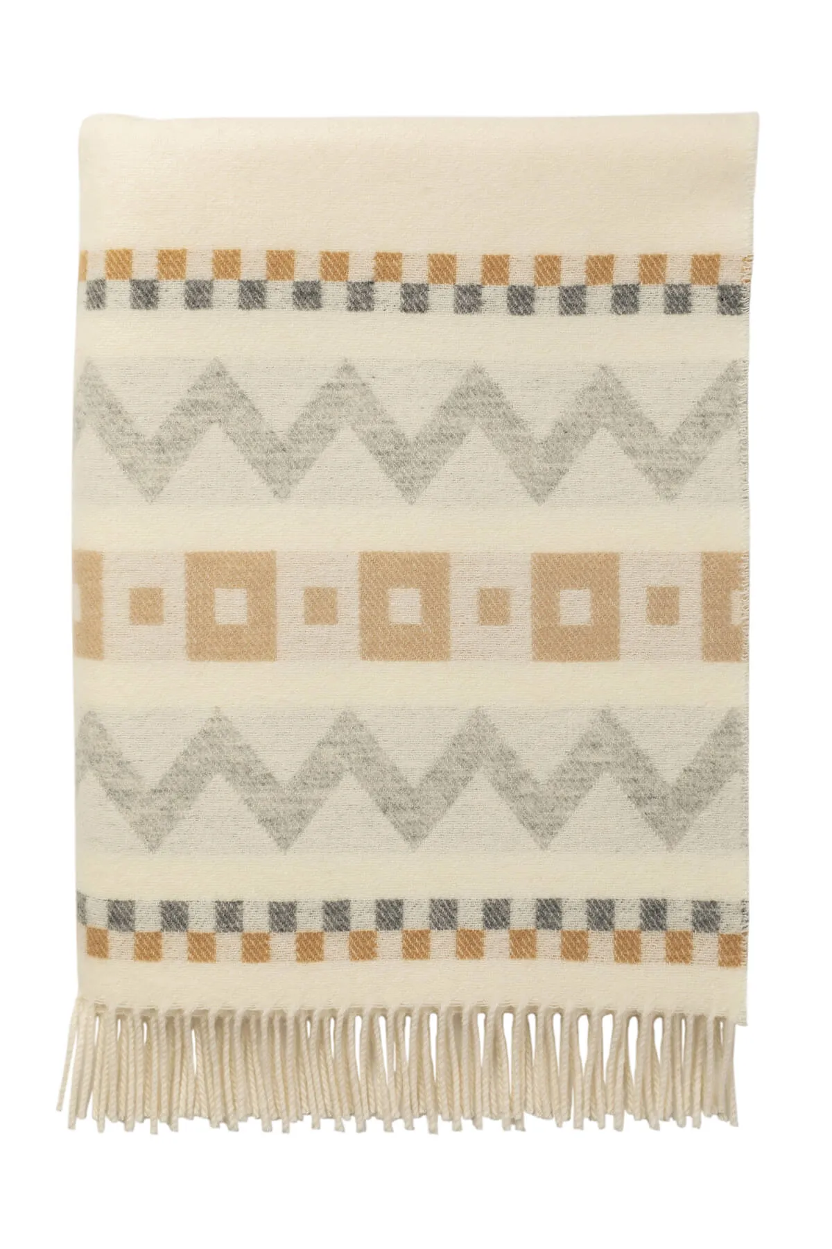 Children's Zig Zag Blanket in Natural & Grey