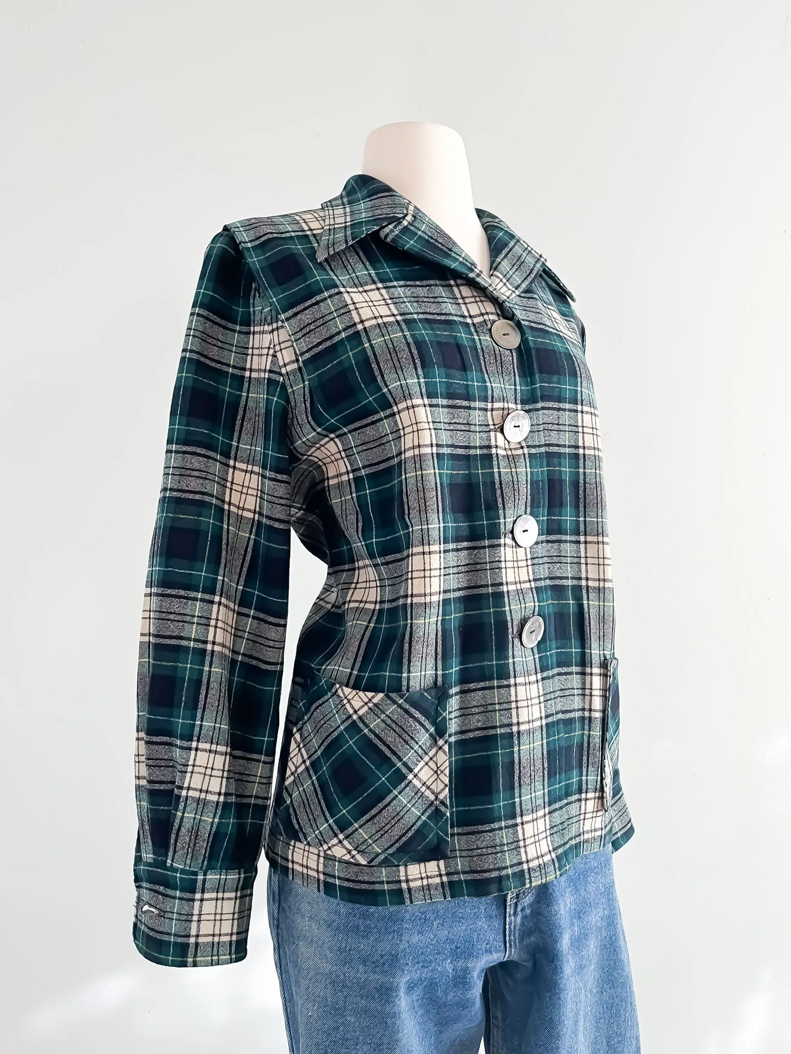 Classic Wool Plaid Pendleton Chore Coat / Sz S/M