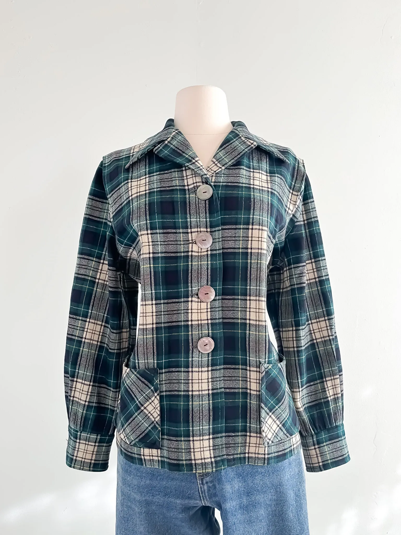 Classic Wool Plaid Pendleton Chore Coat / Sz S/M