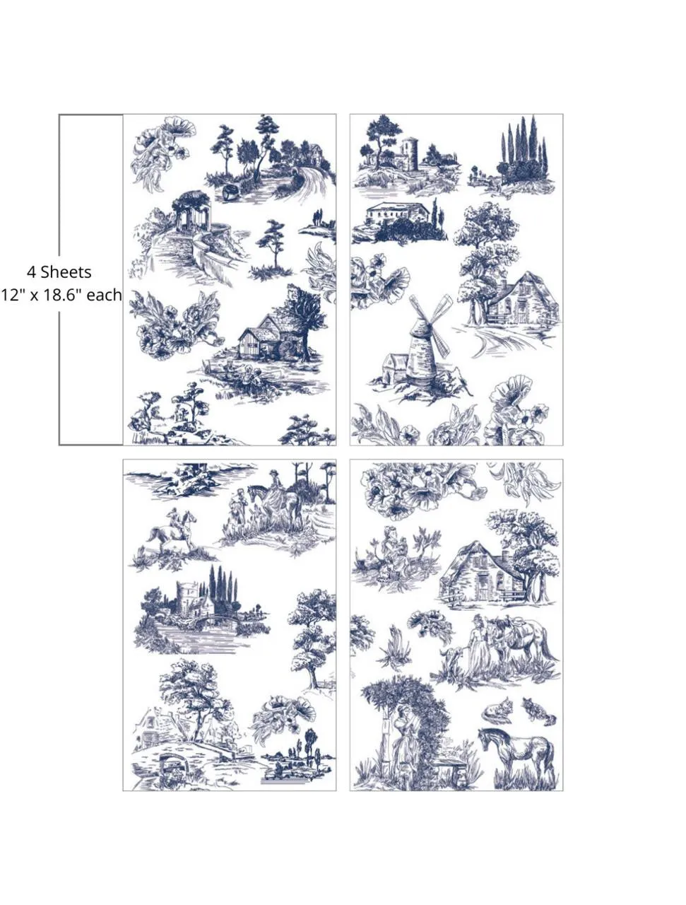 Cottage Toile - Large Transfer