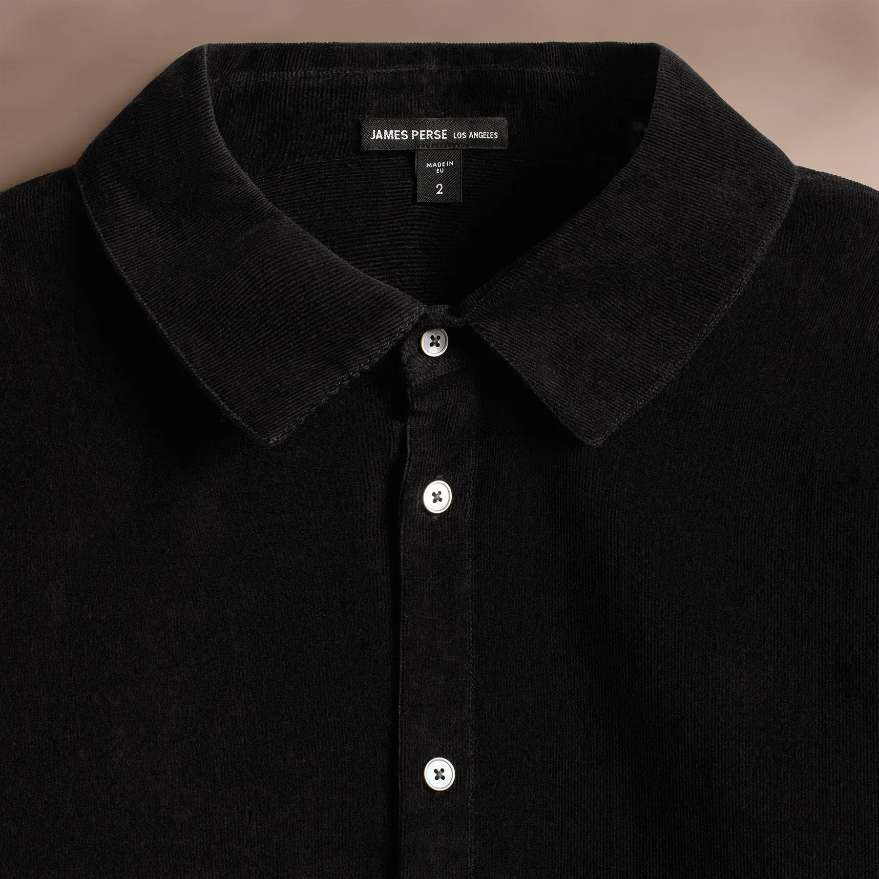 Cotton Cashmere Corduroy Shirt - Black