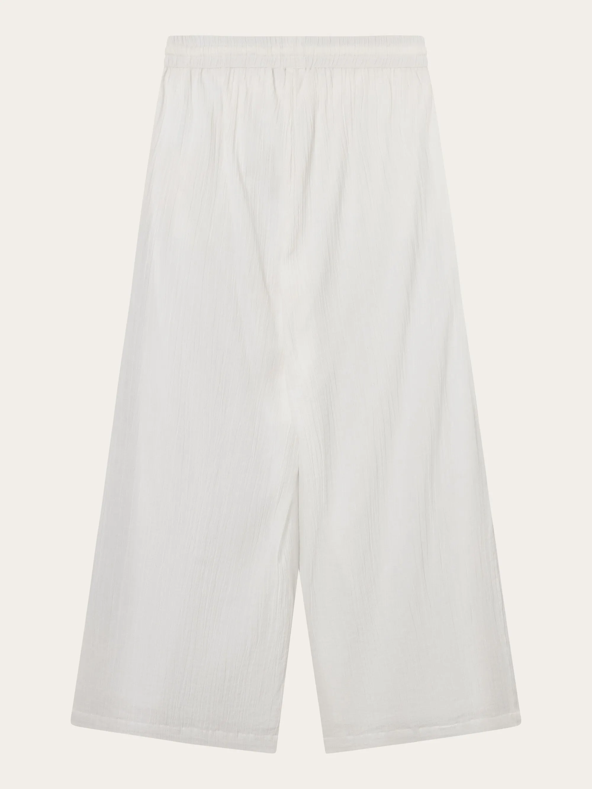 Cotton crepe elastic waist pants - Snow White