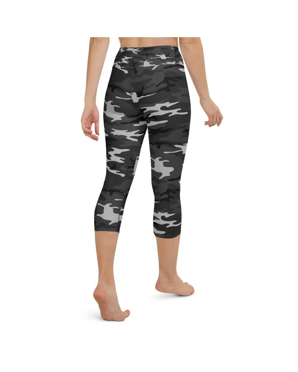 Dark Grey Camo Yoga Capris