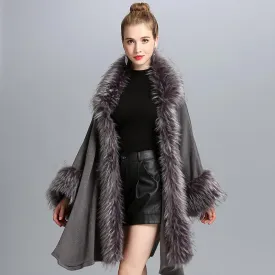 Faux Fur Cape Cape Women's Coat