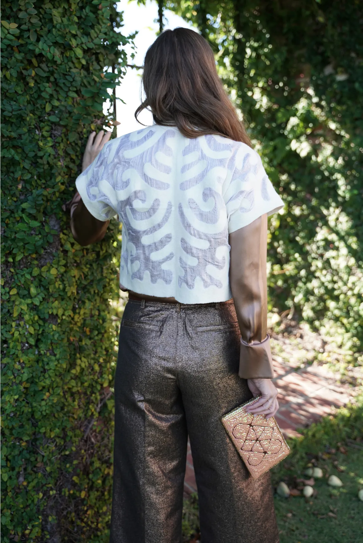 Felted Wool Shrug- White