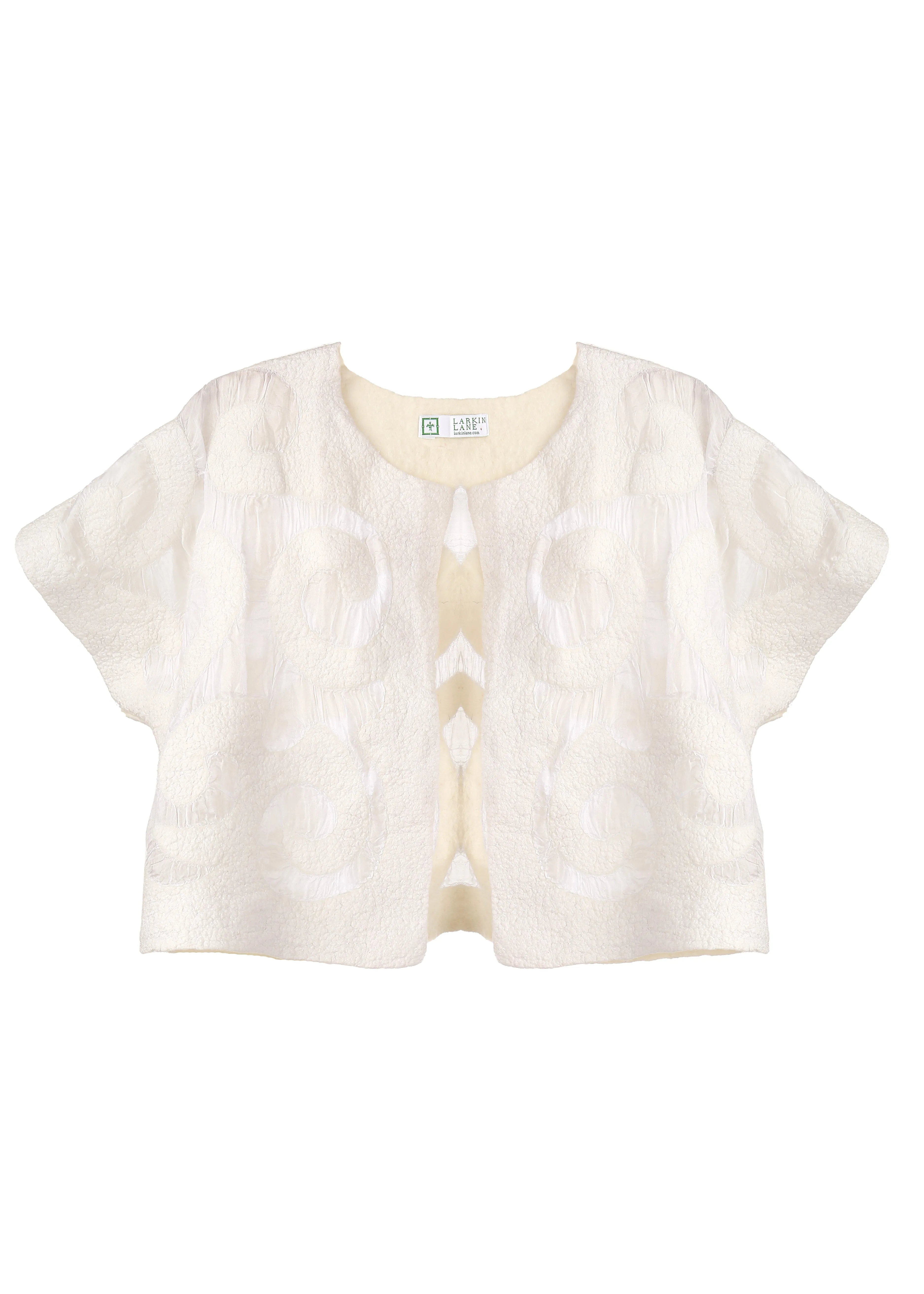 Felted Wool Shrug- White